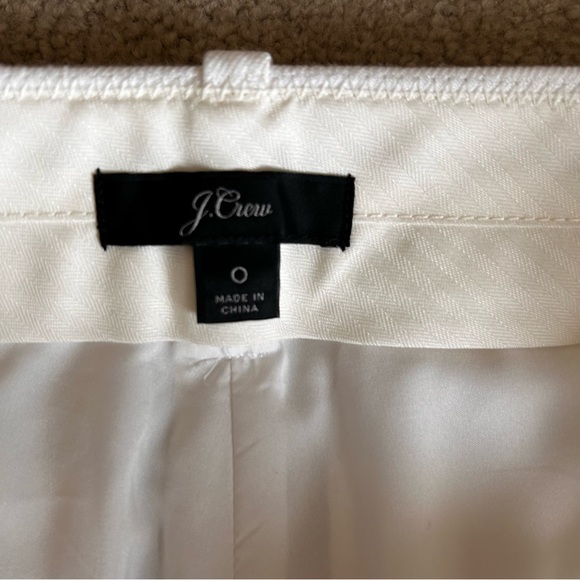 Women's J Crew ‘Kate’ Winter White Lined Stretch Linen-Blend Size 0 - Picture 10 of 16